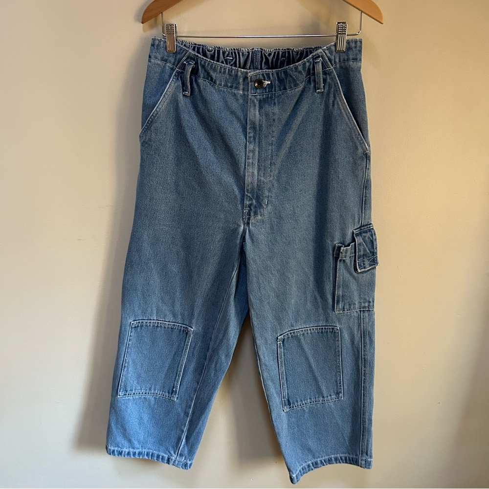 Vault~ Men’s Loose Baggy Distressed Skateboard Vintage Cargo Vans Jeans size 32